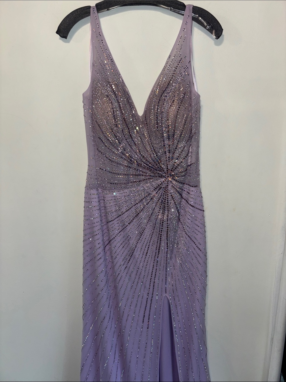 Catwalk Couture 40279 Purple Beaded V-Neck Evening Dress